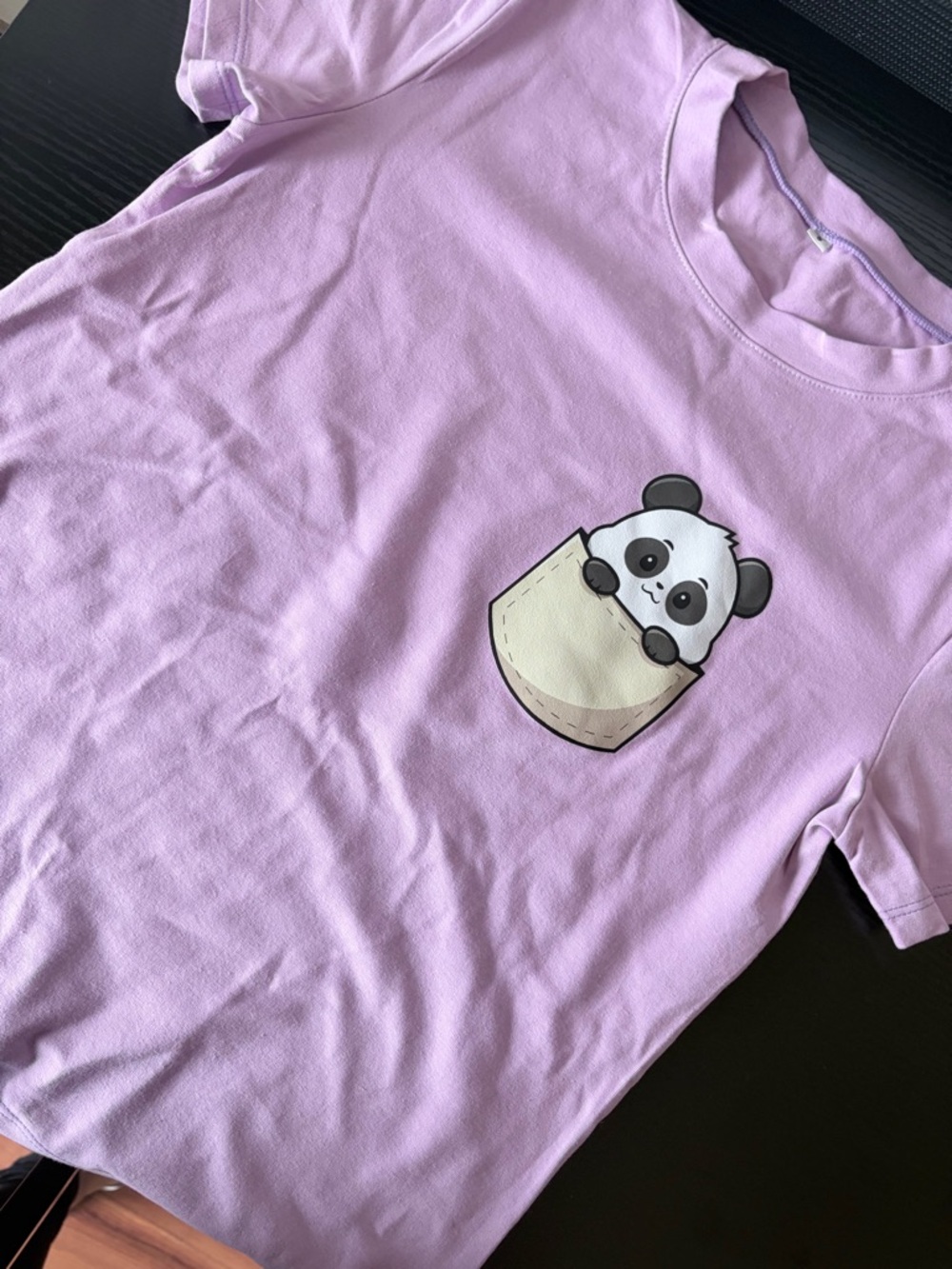 Kids Lavender Panda Pocket Tee